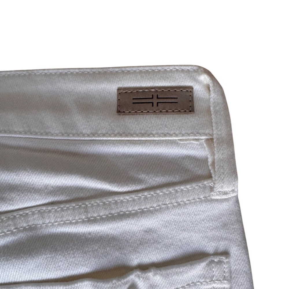Liverpool Los Angeles Cream Distressed Jeans Raw‎ Edge Size 2/26 Crop Straight - Picture 3 of 9